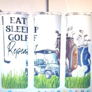 EAT SLEEP GOLF REPEAT 20OZ. STAINLESS STEEL TUMBLER